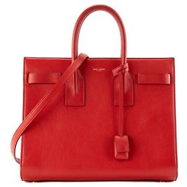 Autre Marque SAINT LAURENT - Small Saint Laurent Sac de Jour aus rotem Glattleder