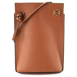LOEWE - Borsa a tracolla Dice Pocket Loewe in pelle liscia marrone