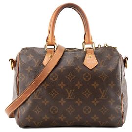 LOUIS VUITTON - Borsa a tracolla Louis Vuitton Speedy 25 in tela monogram recubierta