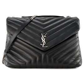Autre Marque SAINT LAURENT - Borsa a tracolla Saint Laurent Loulou GM in pelle liscia nera