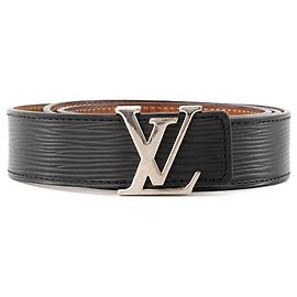LOUIS VUITTON - Louis Vuitton Initials Gürtel aus schwarzem Epi-Leder (T85)