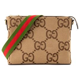 GUCCI - Borsa a tracolla Messenger Jumbo GG Gucci in tela monogram marrone