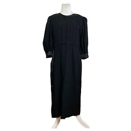 Vestido maxi negro Givenchy con detalles de botones laterales