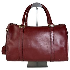 Borsa in pelle Vintage Cartier Le Must de Cartier Burgundy Gold