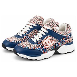 Chanel Multicolor Tweed-Leder Sneaker mit Pailletten
