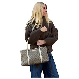 Borsa Tote Gucci Supreme Monogramma GG Bianco Beige