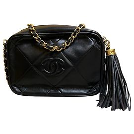 Borsa Camera Chanel CC Matelassé in Pelle d'Agnello con Nappine 1986