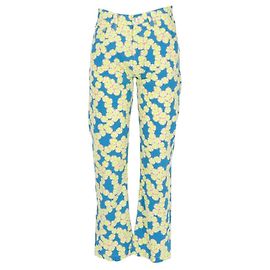 Autre Marque Pantalones Fiorucci de algodón azul con estampado floral