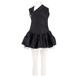 Autre Marque Vestido corto de lana negro SHUSHU/TONG con volantes