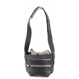 Paco Rabanne Tasche aus schwarzem Leder und Canvas