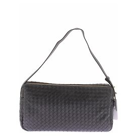 Autre Marque Bolsa de couro trançado preto