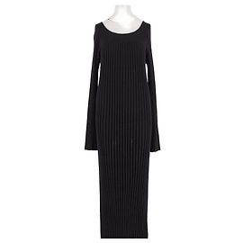 Loulou de Saison Schwarzes Baumwollkleid Lang
