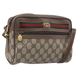GUCCI GG Supreme Web Sherry Line Shoulder Bag PVC 001 115 6655