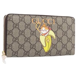 GUCCI GG Supreme BNF Collaboration Wallet PVC Beige Gold 701060