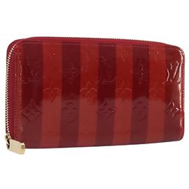LOUIS VUITTON Vernis Rayure Zippy Long Wallet Pomme Damour M91718