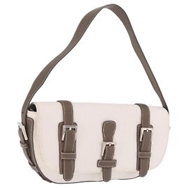 LOEWE Schultertasche Canvas White Silver
