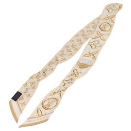 LOUIS VUITTON Bandeau BB Louisette Scarf Silk Beige M79619 LV