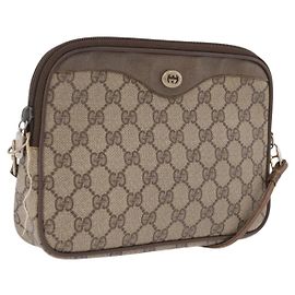 GUCCI GG Supreme Shoulder Bag PVC Beige Gold 89 02 068