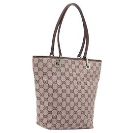 GUCCI GG Canvas Tote Bag Pink Gold Tone 002 1099