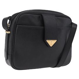 Autre Marque Saint Laurent Shoulder Bag Leather Black Gold