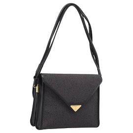 Autre Marque Saint Laurent Shoulder Bag PVC Canvas Gray Gold