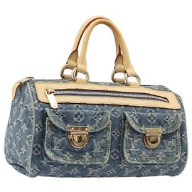 LOUIS VUITTON Monogram Denim Neo Speedy Hand Bag Blue M95019 LV
