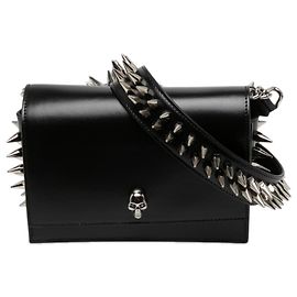 Alexander McQueen Black Small Smooth Calfskin Skull Biker Crossbody