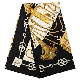 Foulard di seta Hermès Black Cliquetis 90