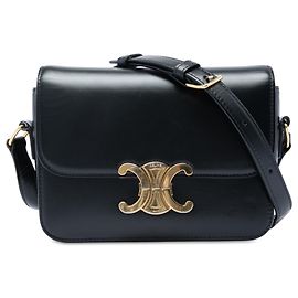 Céline Celine Black Teen Shiny Calfskin Triomphe Crossbody