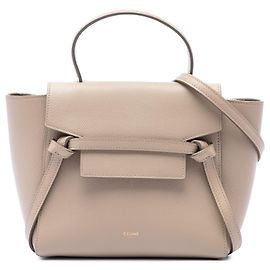 Céline Borsa cintura Celine Nano in pelle di vitello grana Beige