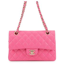 Bolsa de Ombro Chanel Matelassé Rosa