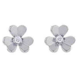 Pendientes Van Cleef & Arpels Frivole Mini en oro blanco de 18K