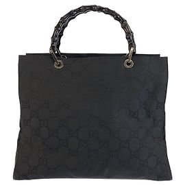 Borsa in nylon Gucci Bamboo GG
