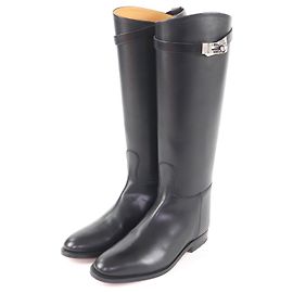 Hermès Jumping Kelly Buckle Leather Knee-high Boots 35.5