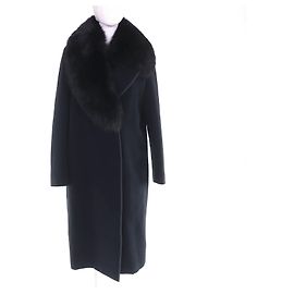 Fendi Chester 100% Wool Mantel mit Fuchsfell