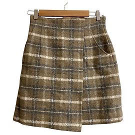 Autre Marque Steven Alan NEP CHECK MINI SKIRT Falda corta de mezcla de lana