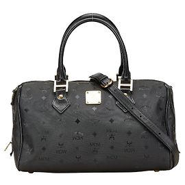 Borsa 2way MCM Visetos Logogram in nylon e pelle