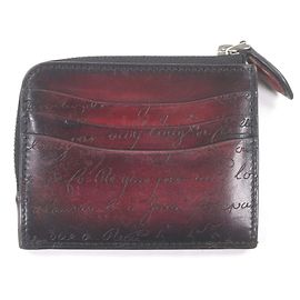 Tarjetero Berluti Core Logic Calligraphy Scritto en piel de becerro Venezia