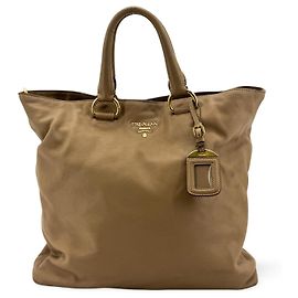 Prada Bolso Tote de Piel Vitello Phenix Negro Large phenix leather Large