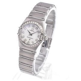 Omega Constellation Quartz Stainless Steel mit Diamantlünette und Indizes 22