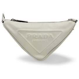 Prada Triangle Logo Zip Leather Small
