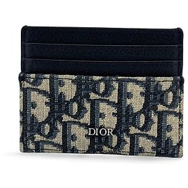 Christian Dior Card Holder Oblique Canvas and Leather