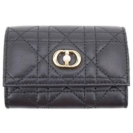 Portafoglio Dior Jolie Glycine Pelle di Agnello Cannage Nero