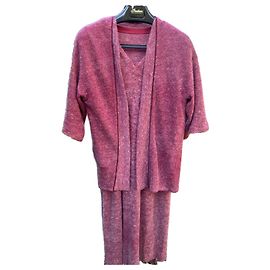 Christian Dior Set Cardigan e Abito in Lana Rosa