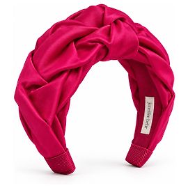 Jennifer Behr Satin-Haarreif Fuchsia Knot