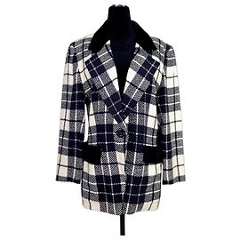 Valentino Miss V Wool Tartan Blazer 1990s
