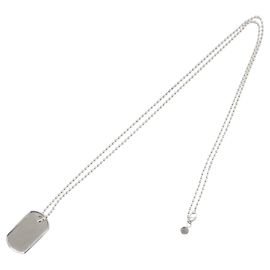 Autre Marque Collar Tiffany & Co. Silver Ball Chain Dog Tag