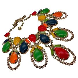 Collier Statement Kate Spade Métal Doré Pierres Multicolores