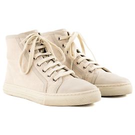GUCCI - Sneakers alte Gucci in tela GG Supreme beige (T36)