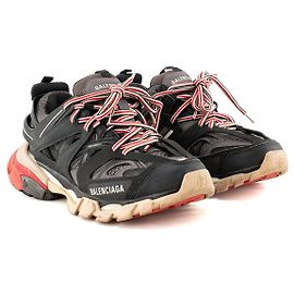 BALENCIAGA - Sneakers Track Balenciaga en cuir et toile noire (T36)